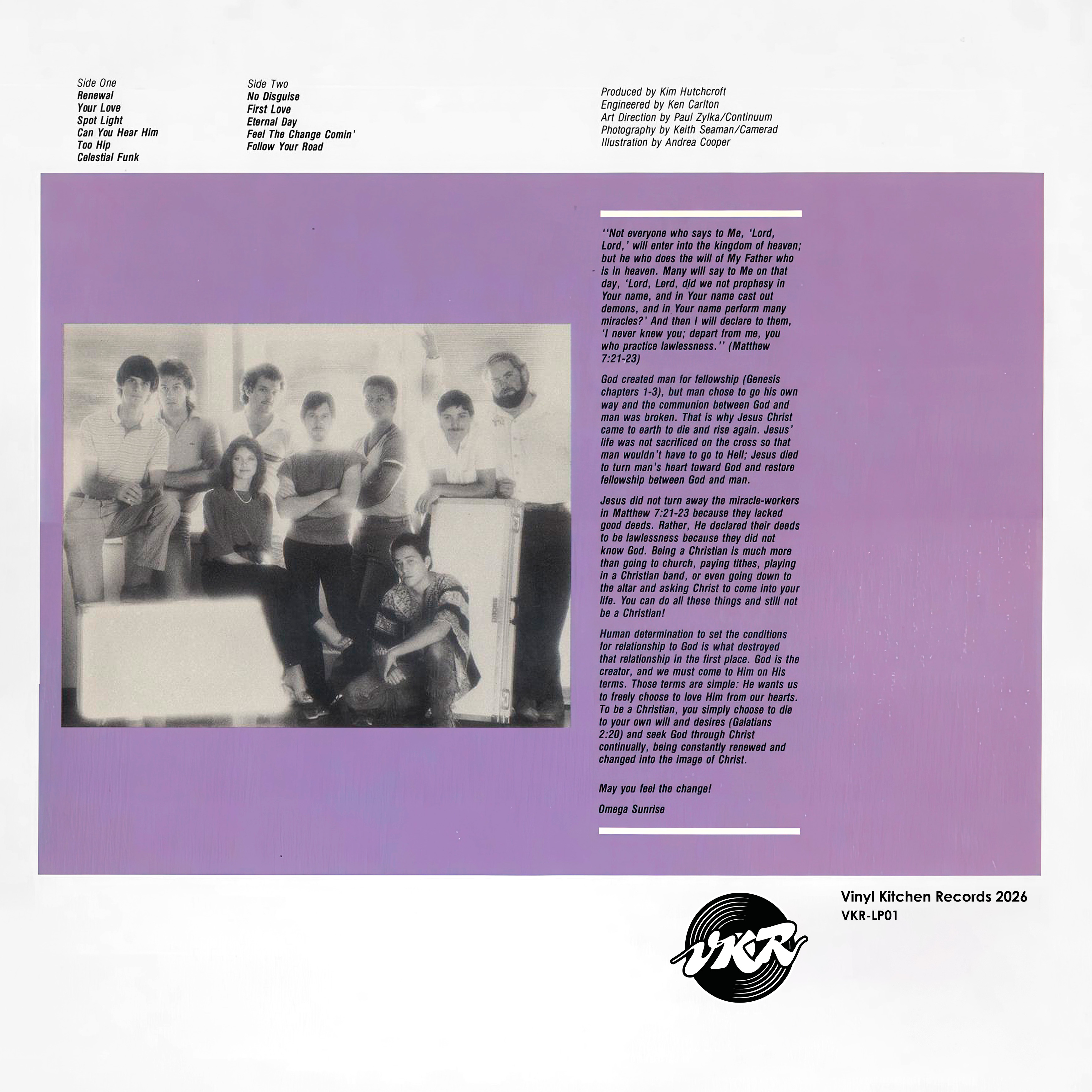 Omega Sunrise — Feel The Change back sleeve